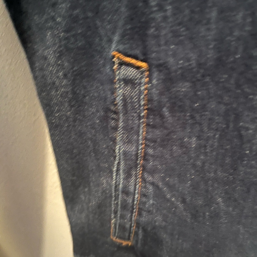Dark Blue Denim Jacket with Brown Stitching - Picture 4 of 7